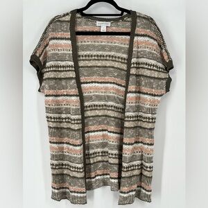 CHRISTOPHER & BANKS SHORT SLEEVE‎ LIGHT WEIGHT KNIT CARDIGAN PERFECT TO LAYER